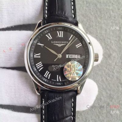 Replica Swiss Longines Master Collection Watch L636.5 SS Roman Numeral Leather Strap